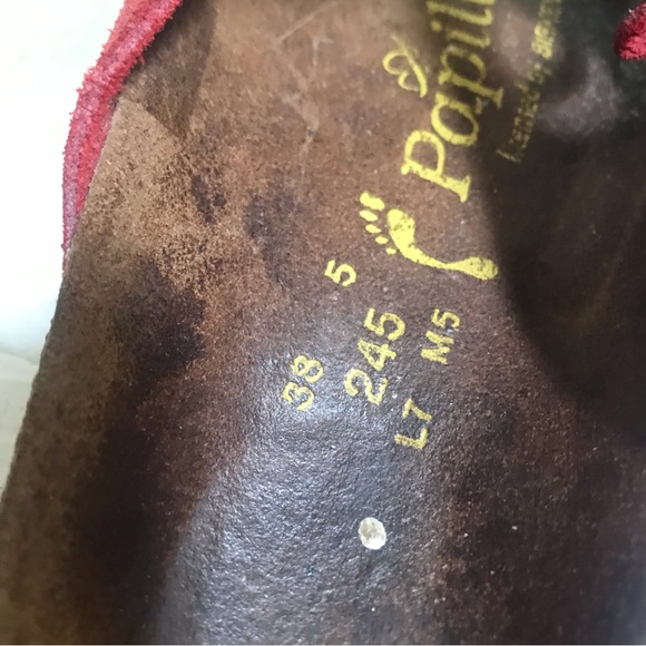 Birkenstock Papillio 3 Trap Buckle Suede Cork Eva Soles Red Sandals Slides Flats - Picture 15 of 16